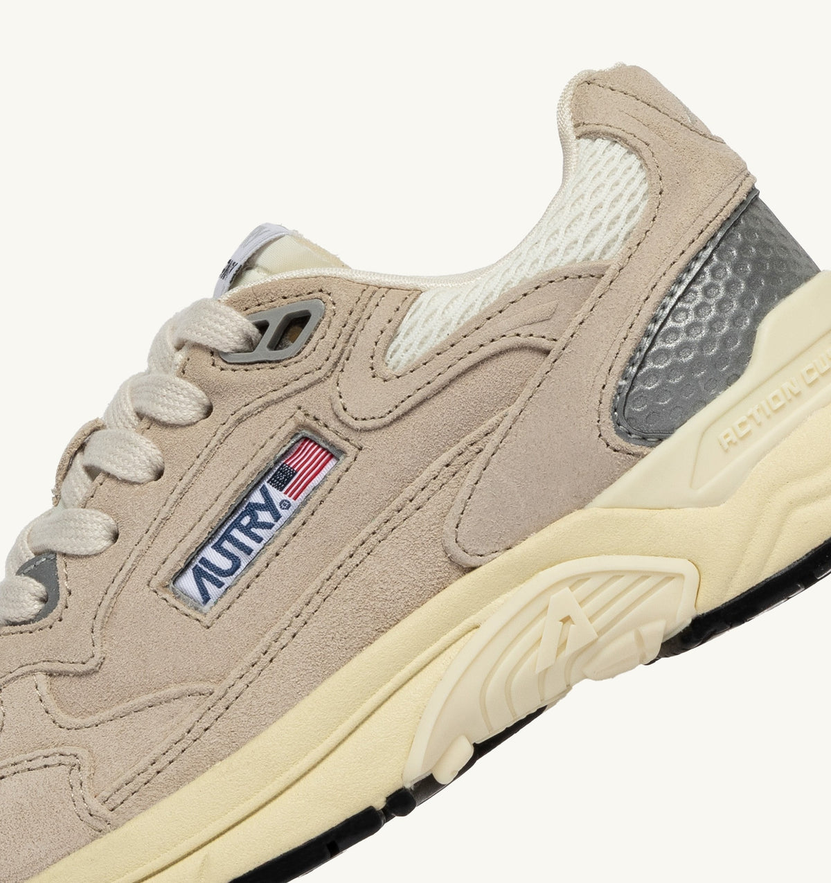 Hyperway Sneaker – Sand Brown/Silver Suede & Mesh