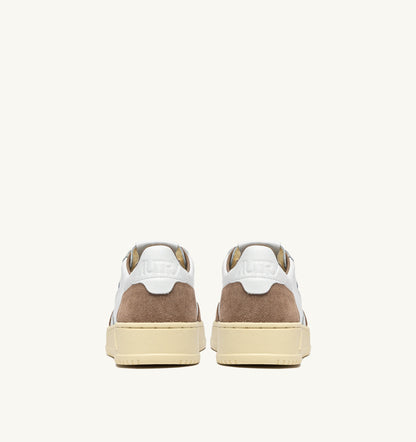Medalist Low Sneaker – White Leather & Antelope Suede