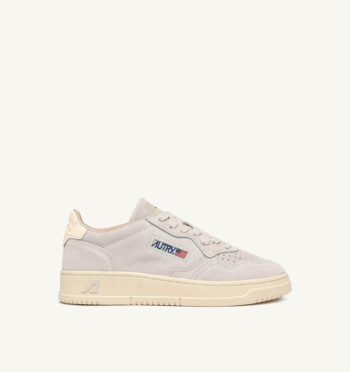 Medalist Low Sneaker – Marble & Off-White Suede