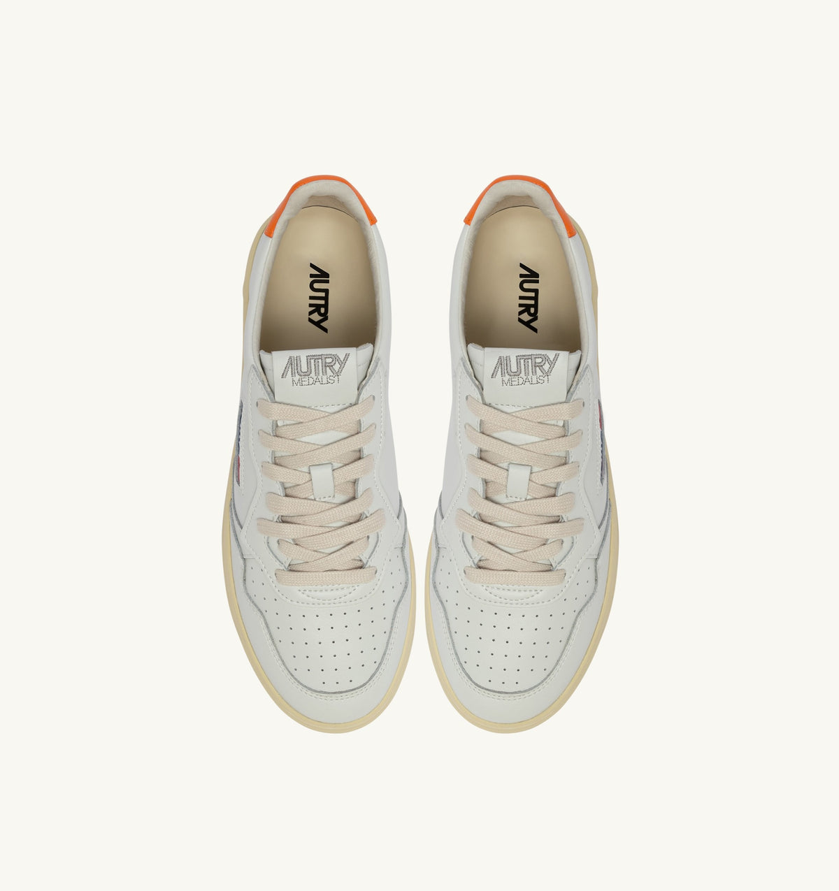Medalist Low Sneaker – White/Persimmon Orange Leather