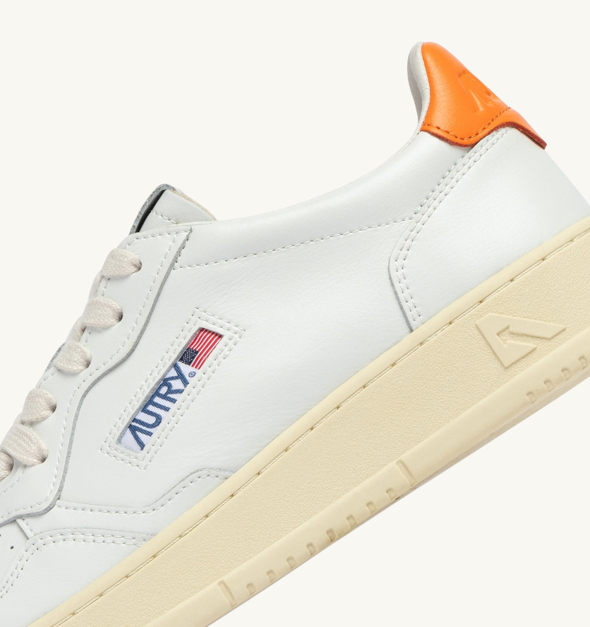 Medalist Low Sneaker – White/Persimmon Orange Leather