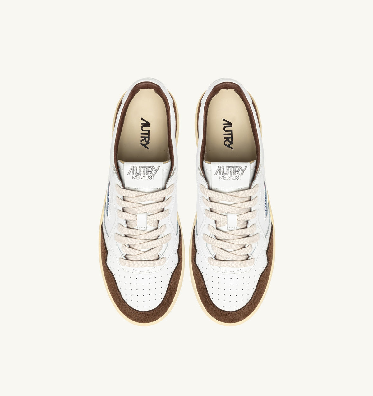 Medalist Low Sneaker – White Leather & Tundra Suede