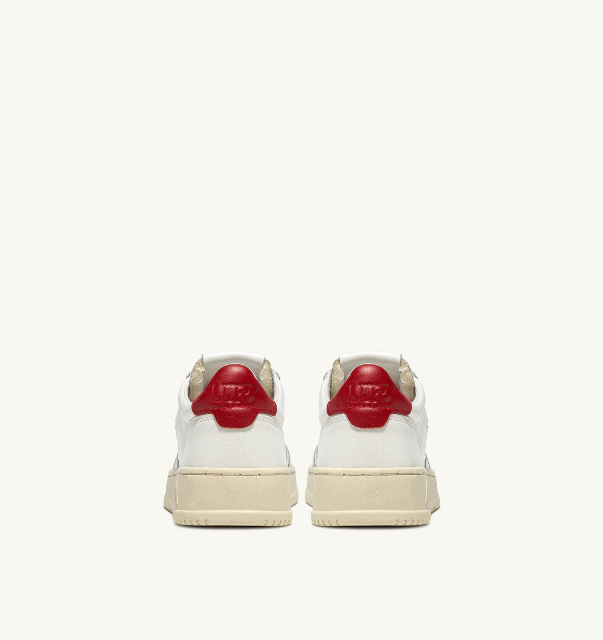 Medalist Low Sneaker – White/Red Leather