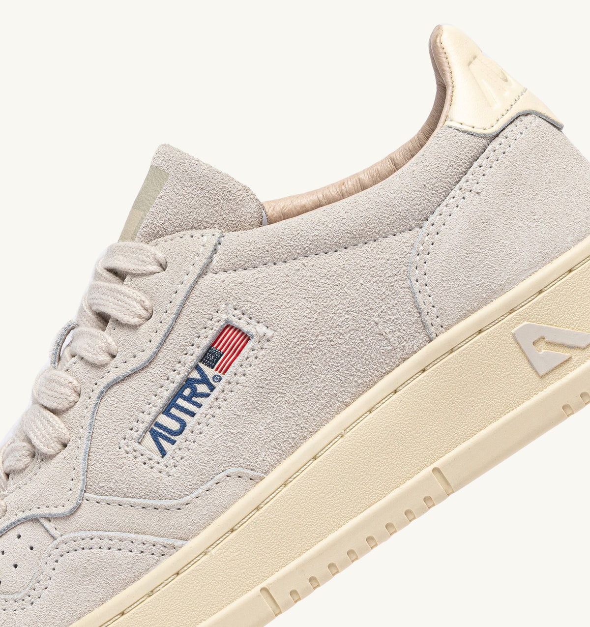 Medalist Low Sneaker – Marble & Off-White Suede
