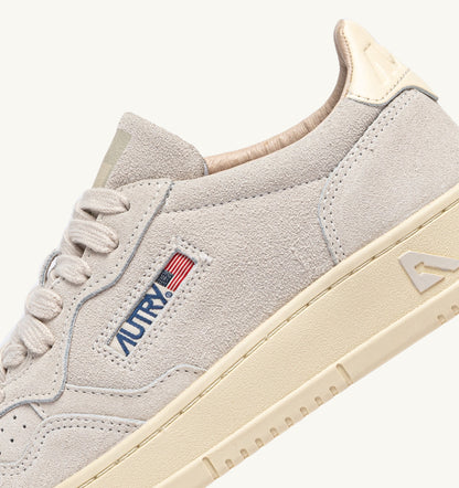 Medalist Low Sneaker – Marble & Off-White Suede