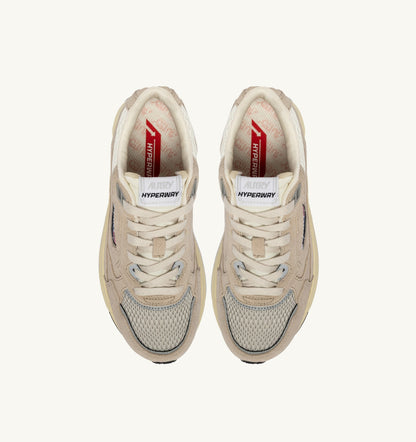 Hyperway Sneaker – Sand Brown/Silver Suede & Mesh