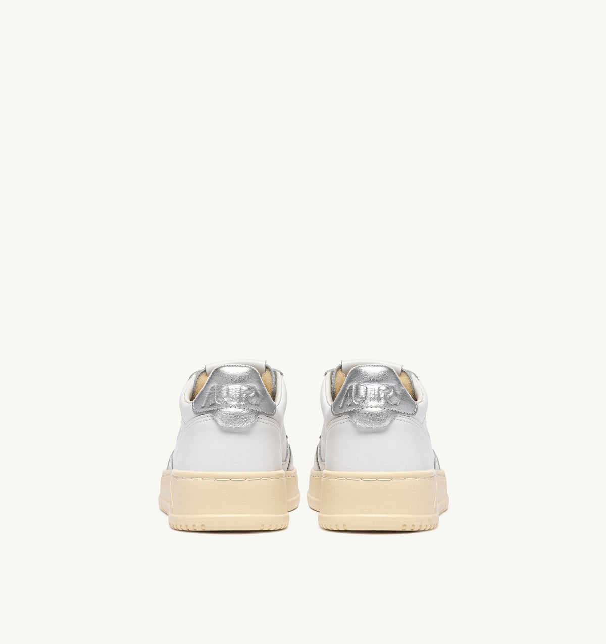 Medalist Low Sneaker – White/Silver Leather