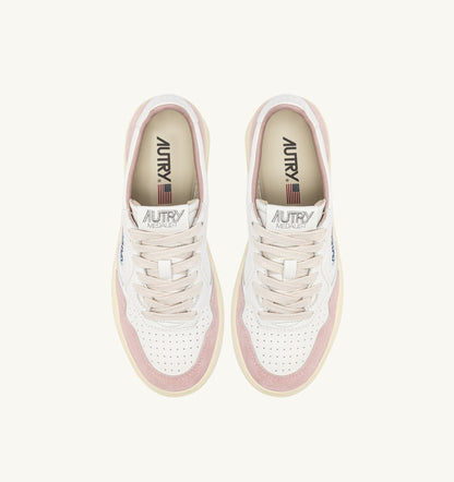 Medalist Low Sneaker – White/Powder Leather & Suede