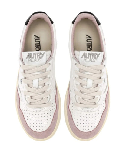Medalist Low Sneaker – White/Pink Leather