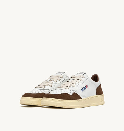Medalist Low Sneaker – White Leather & Tundra Suede