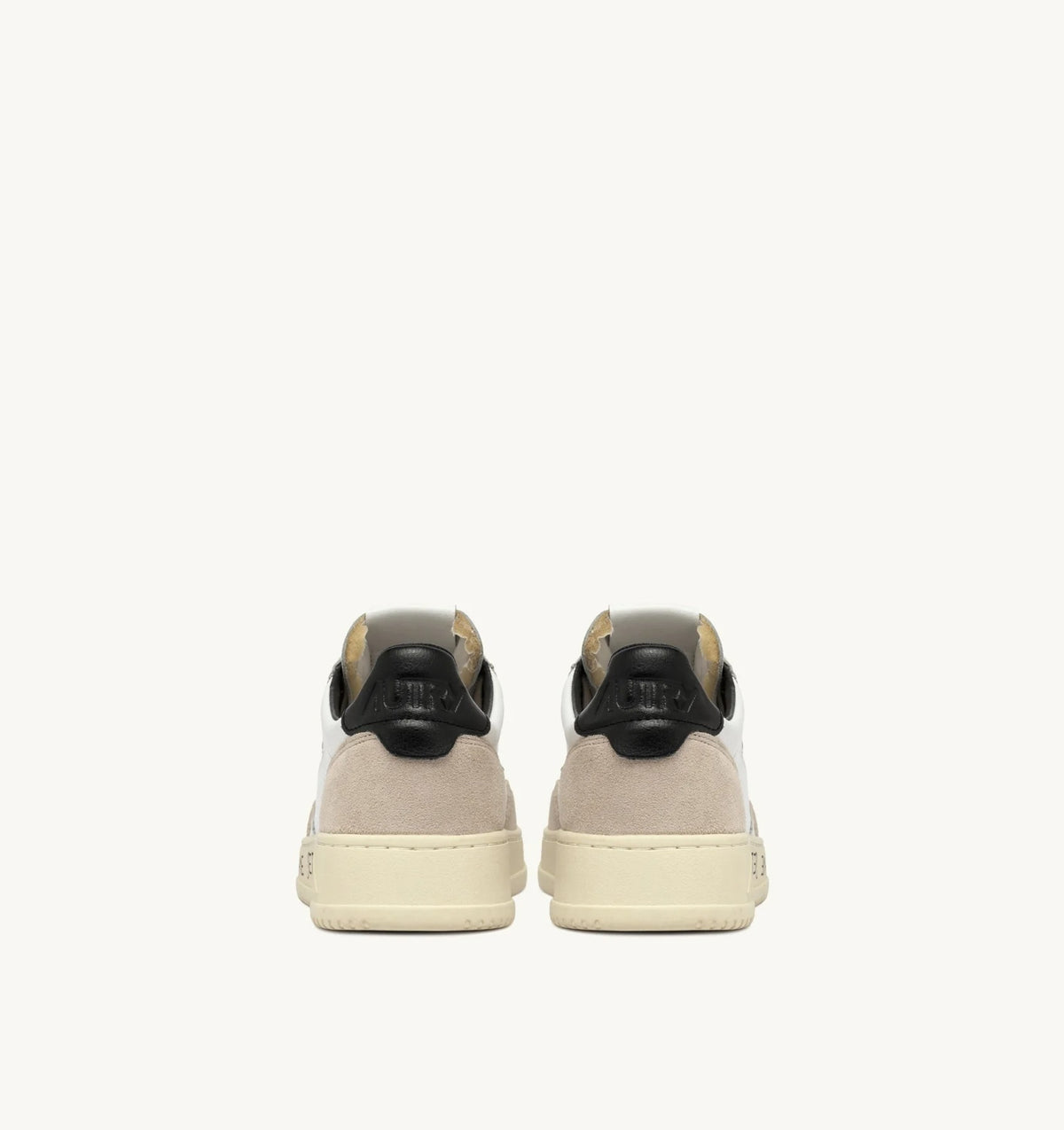Medalist Low Sneaker – White/Black Leather & Suede with Lettering